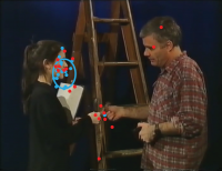 movie still with eye-tracking symbols